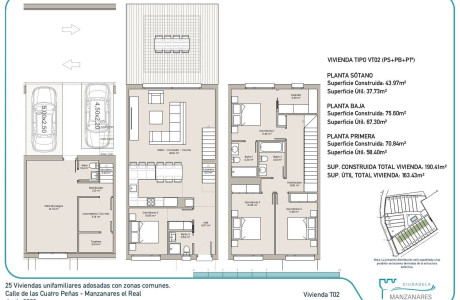 Chalet adosado en venta en calle Cuatro Peñas s/n