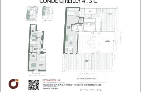 Ático en venta en calle Conde O´Reilly, 4