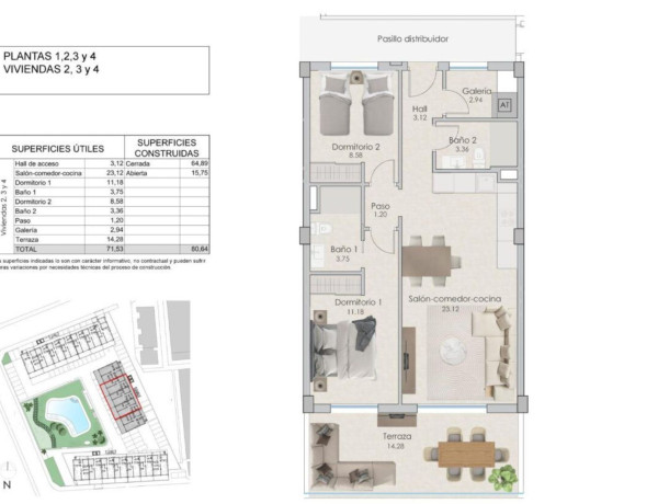 Piso en venta en Tamarit - Playa Lissa