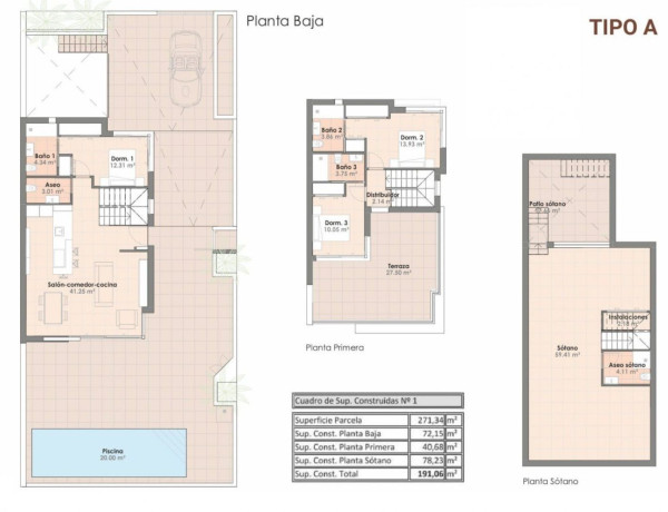 Chalet pareado en venta en Algorfa