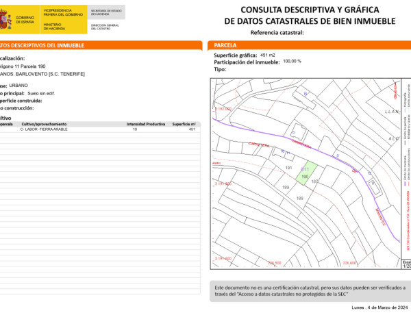 Urban land For sell in Barlovento in Santa Cruz de Tenerife 