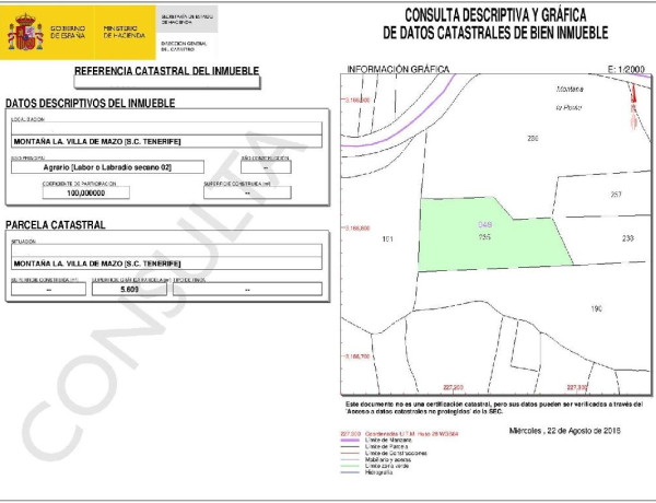 Residential land For sell in Villa De Mazo in Santa Cruz de Tenerife 