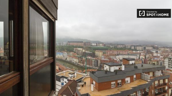 Habitación soleada en apartamento de 3 dormitorios en Casco Viejo, Bilbao