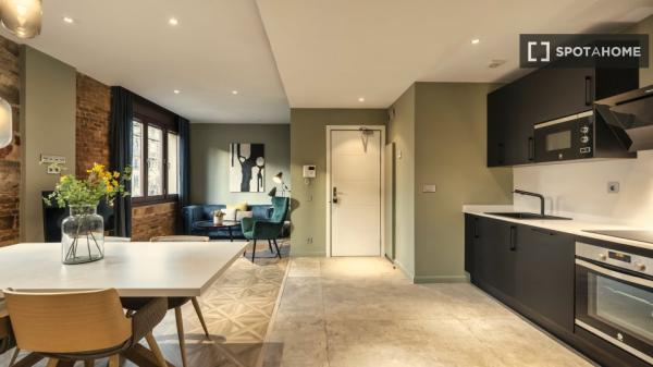 Apartamento moderno de un dormitorio completamente amueblado en Barcelona