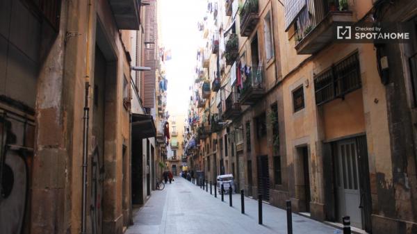 Habitación amueblada en piso compartido en El Raval, Barcelona