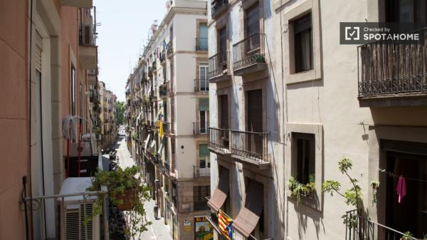 Camera luminosa in appartamento condiviso a El Raval, Barcellona