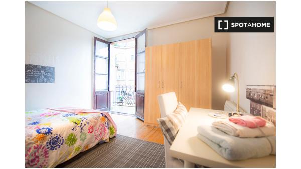 Chambre spacieuse dans un appartement partagé à Casco Viejo, Bilbao