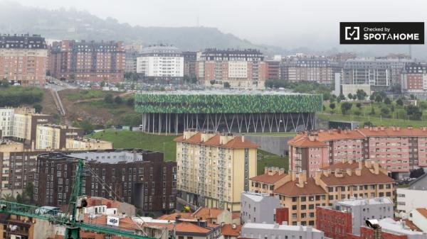 Ampia camera in appartamento con 3 camere da letto a Casco Viejo, Bilbao