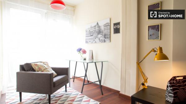 Chambre extérieure dans un appartement de 3 chambres à Getxo, Bilbao