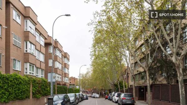 Amplia habitación individual con baño privado y con aire acondicionado.